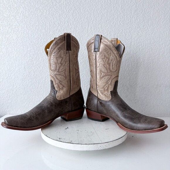 NEW Rod Patrick Mens Cowboy Boots 15AAA Brown Mocha Bison Leather Western RPM122 - Picture 7 of 12